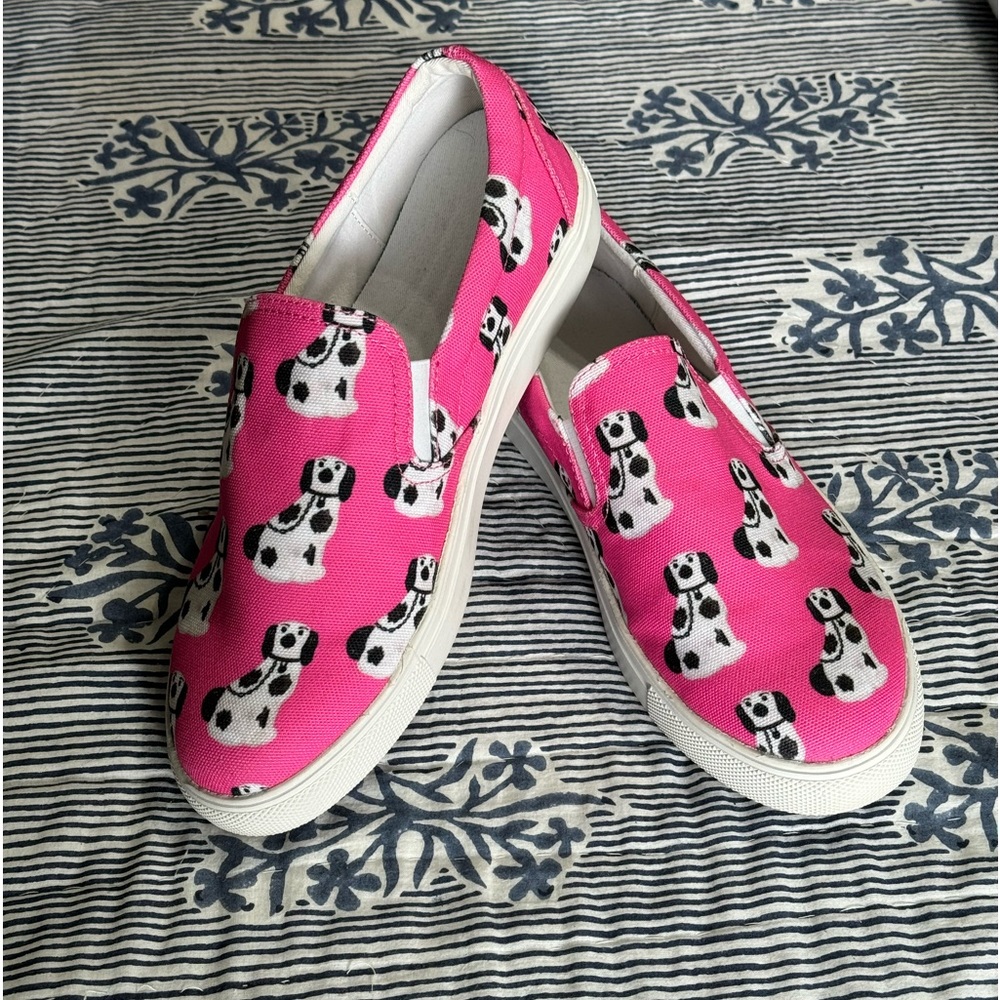 Custom printed Staffordshire dog slip on sneakers - Picture 2 of 9